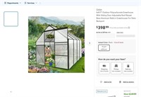 B2894  Outop 6x8 FT Polycarbonate Greenhouse