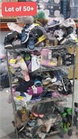 Lot of 50+ shoes of various sizes, colors, brands