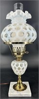 Fenton White Opal Coindot Student Lamp