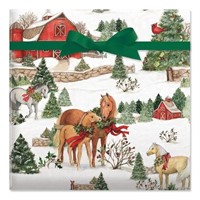 SM4058  Current Holiday Horses Gift Wrap, 32ft