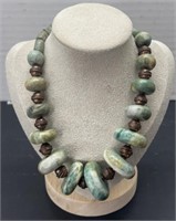 Granulated Jade necklace - broken clasp - see pics