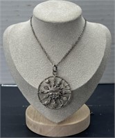 Sterling silver .925 necklace w/ sun pendant