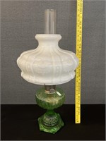 Antique Aladdin Green Corinthian Oil Lamp