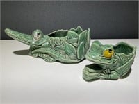 RARE VTG McCoy Pottery Alligator & Frog