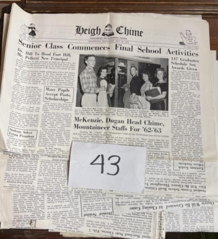 Vintage heigh chime frostburg high school papers