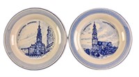 Two Zenith Gouda Pottery Plate Plates Amsterdam