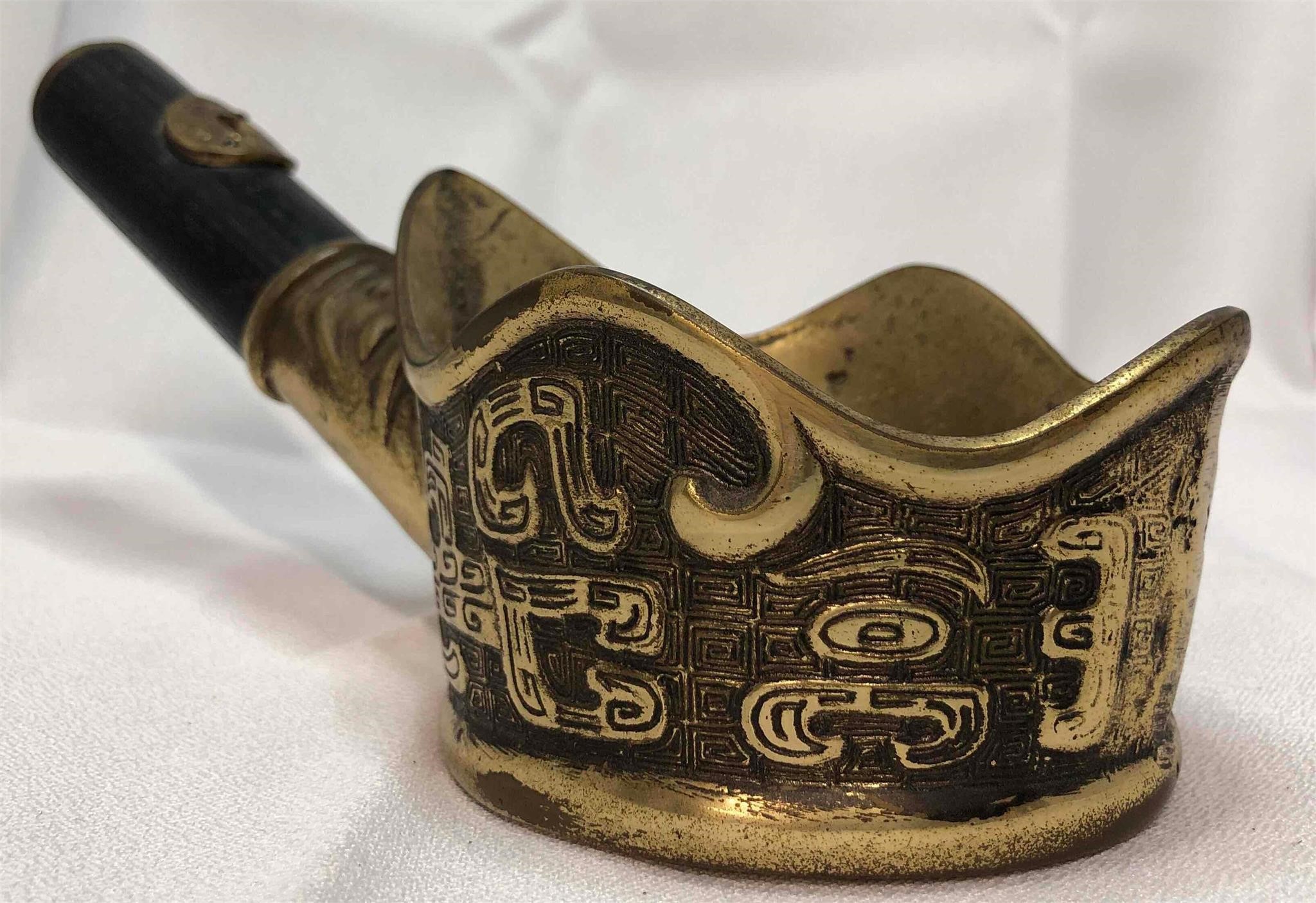 Antique Chinese Brass Iron Silk Press