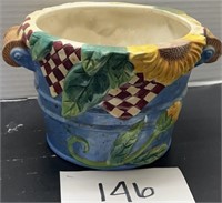 Sunflower ceramic flower pot