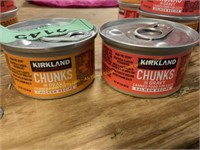 18 cans Kirkland chicken & salmon recipe cat food