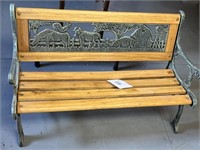 Children’s wooden and cast iron bench