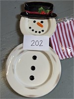 Christmas snowman plates