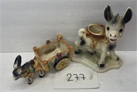 Vintage Ceramic Hand Painted Donkey planter & more