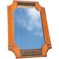 Wooden 26" x 38" Floral Wall Mirror