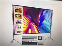 150 Inch Projector Screen and Stand  16:9 4K