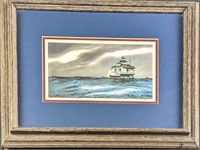 Framed John R Carlson Signed Ocean Stilt House Pri