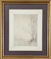 Original Art Etching Edward Moran Signed Framed