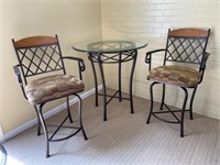 Glass Top Bistro Table with 2 Chairs