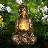Meditating Buddha Statue with Solar Light