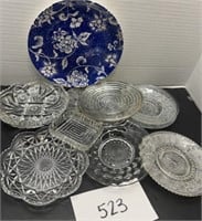 Vintage plate lot; beautiful blue decorative