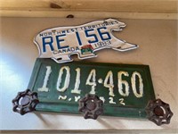 License Plate with Coat Rack