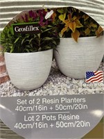 Set Of 2 Resin Planters