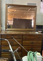 Vintage 8 drawer dresser w/ mirror 19x50x66