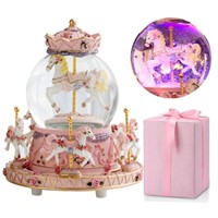 WFF4597  LOVE FOR YOU Carousel Horses Music Box -