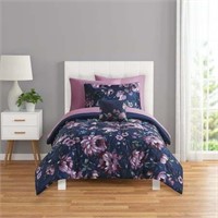 Mainstays Blue Floral 7pc Bed Set  Twin XL