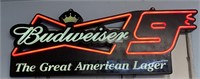 LIGHTED #9 BUDWIESER SIGN