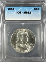 1958 Silver Franklin Half-Dollar MS62