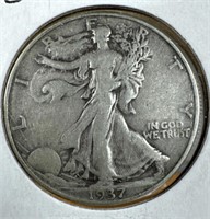 1937 Silver Walking Liberty Half-Dollar