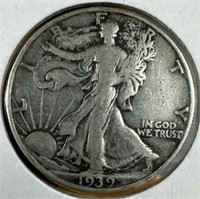 1939-D Silver Walking Liberty Half-Dollar