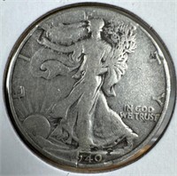 1940 Silver Walking Liberty Half-Dollar