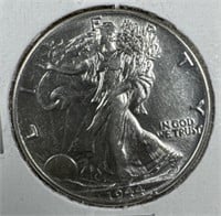 1944 Silver Walking Liberty Half-Dollar AU