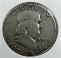 1951-D Silver Franklin Half-Dollar