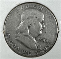 1954-D Silver Franklin Half-Dollar