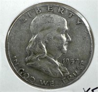 1957-D Silver Franklin Half-Dollar