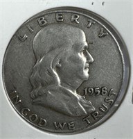 1958-D Silver Franklin Half-Dollar