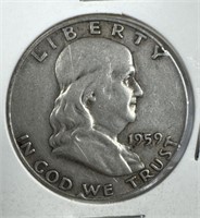 1959-D Silver Franklin Half-Dollar
