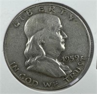 1959 Silver Franklin Half-Dollar