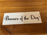 PORCELAIN PINTED "BEWARE OF DOG' SIGN