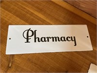 PORCELAIN PAINTED "PHARMACY" SIGN