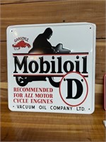 REPRO MOBIL OIL PAINTED, EMBOSSED SIGN