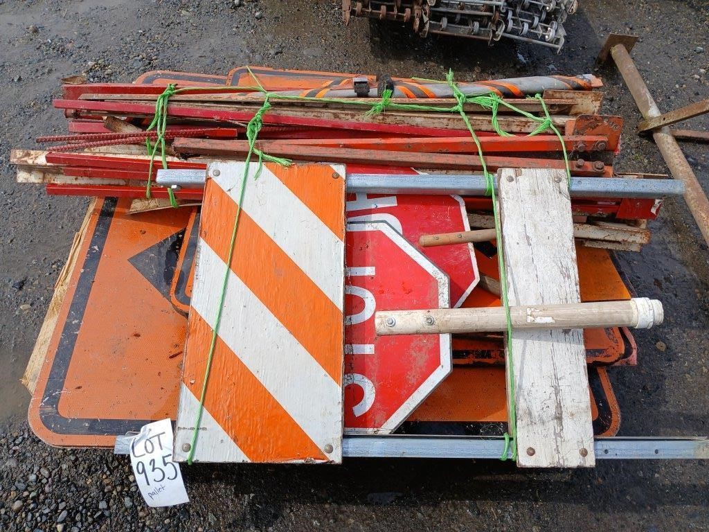 Pallet of Road signs-caution & safety signs