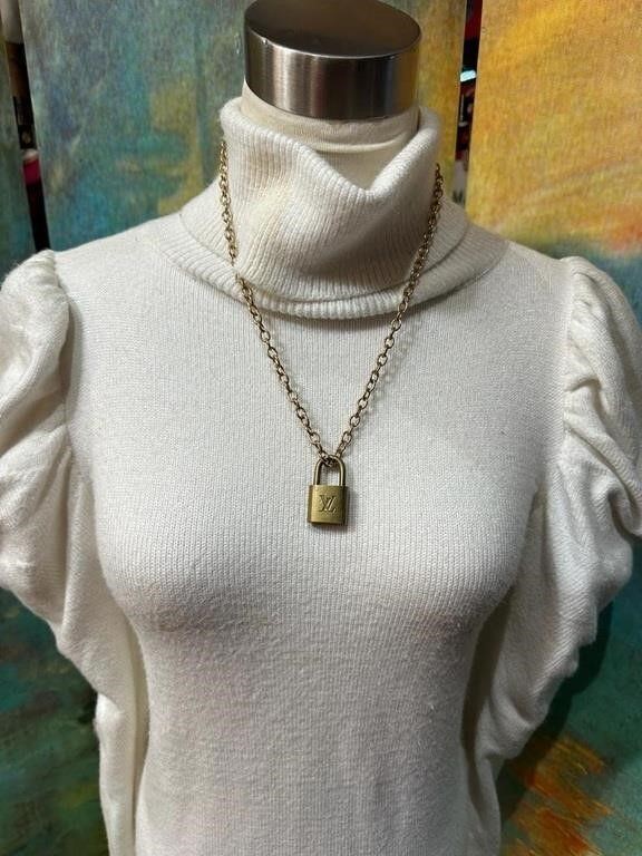 Custom Made Authentic LV Locket On Chain Necklace
