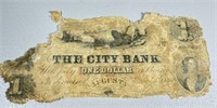 1850’s $1 Citibank of Augusta Georgia