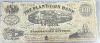 1860 Plantation Bank New York City $1 Note One