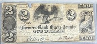1841 $2 The Farmers Bank of Bucks County,