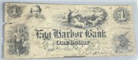 $1 1861 Egg Harbor New Jersey NJ Bank Note Bill