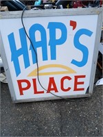 Antique lighted Sign -"Hap's Place"